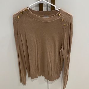 H&M brand-long sleeved think sweater with gold buttons on sleeve. Size large.